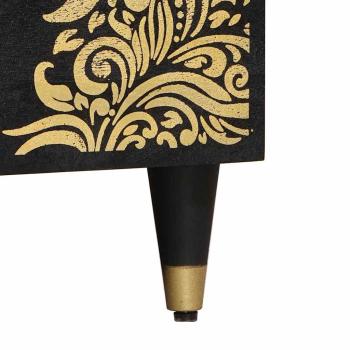 Couchtisch Schwarz 80 x 50 x 40 cm Massivholz Mango