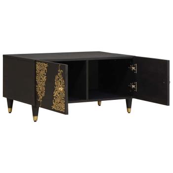 Couchtisch Schwarz 80 x 50 x 40 cm Massivholz Mango