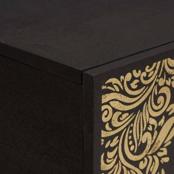 Couchtisch Schwarz 80 x 50 x 40 cm Massivholz Mango