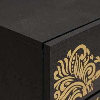 Nachttisch mit Tür Schwarz 50 x 33 x 60 cm Massivholz Mango