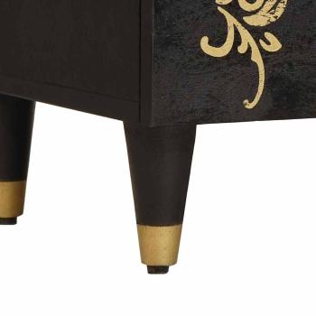 Nachttisch mit Tür Schwarz 50 x 33 x 60 cm Massivholz Mango