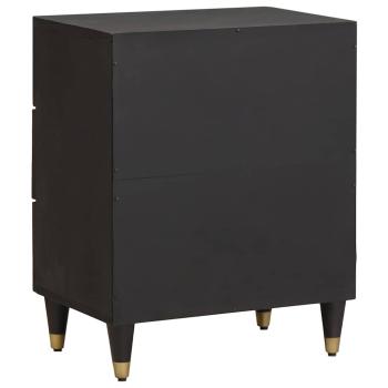 Nachttisch Schwarz 50 x 33 x 62 cm Massivholz Mango