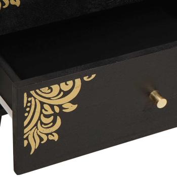 Nachttisch Schwarz 50 x 33 x 62 cm Massivholz Mango