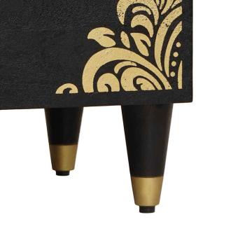 Nachttisch Schwarz 50 x 33 x 62 cm Massivholz Mango