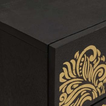 Nachttisch mit Tür Schwarz 50 x 33 x 60 cm Massivholz Mango