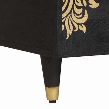 Couchtisch Schwarz 80 x 54 x 40 cm Massivholz Mango