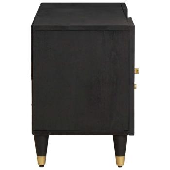 TV-Schränk mit Regal Schwarz 105 x 33 x 46 cm Massivholz Mango