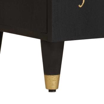 TV-Schränk mit Regal Schwarz 105 x 33 x 46 cm Massivholz Mango