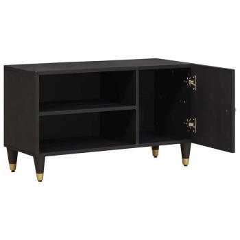 TV-Schränk mit Regal Schwarz 80 x 33 x 46 cm Massivholz Mango