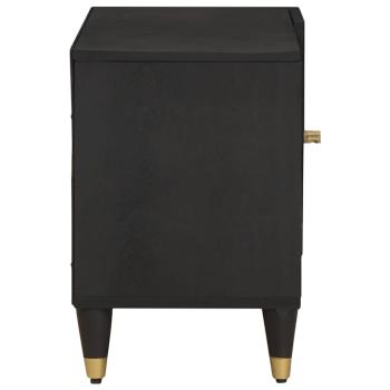 TV-Schränk mit Regal Schwarz 80 x 33 x 46 cm Massivholz Mango