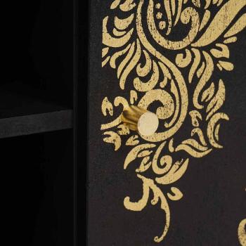 TV-Schränk mit Regal Schwarz 80 x 33 x 46 cm Massivholz Mango