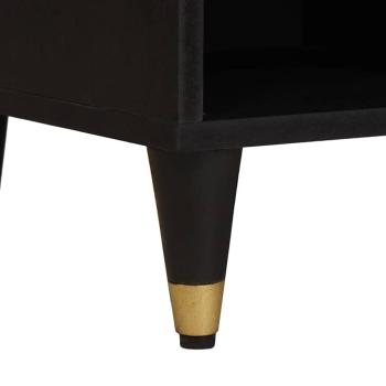 TV-Schränk mit Regal Schwarz 100 x 33 x 46 cm Massivholz Mango