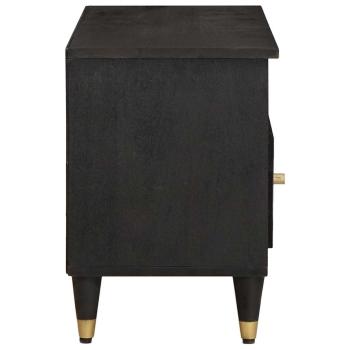 TV-Schränk mit Regal Schwarz 100 x 33 x 46 cm Massivholz Mango