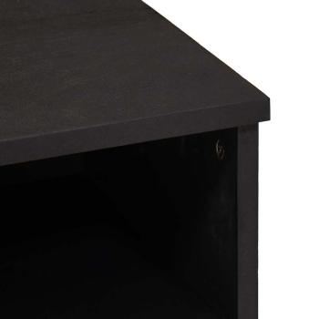 TV-Schränk mit Regal Schwarz 100 x 33 x 46 cm Massivholz Mango