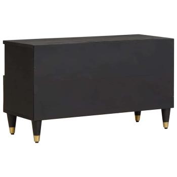 TV-Schränk mit Regal Schwarz 80 x 33 x 46 cm Massivholz Mango