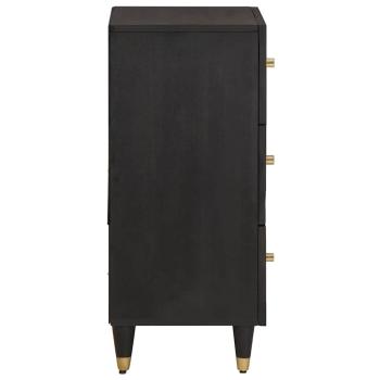 Sideboard mit Regal Schwarz 40 x 33 x 75 cm Massivholz Mango