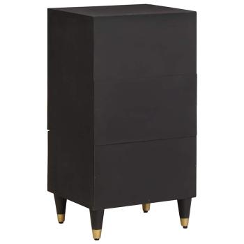 Sideboard mit Regal Schwarz 40 x 33 x 75 cm Massivholz Mango