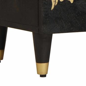 Sideboard mit Regal Schwarz 40 x 33 x 75 cm Massivholz Mango