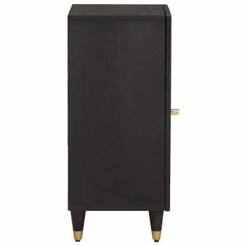 Sideboard mit Regal Schwarz 40 x 33 x 75 cm Massivholz Mango