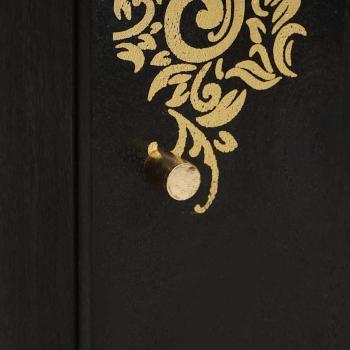 Sideboard mit Regal Schwarz 40 x 33 x 75 cm Massivholz Mango