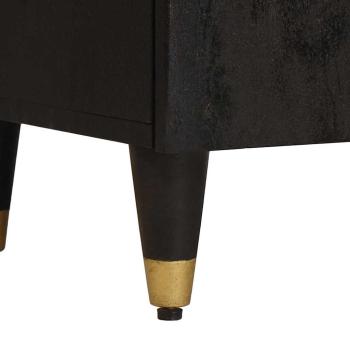 Sideboard mit Regal Schwarz 40 x 33 x 75 cm Massivholz Mango