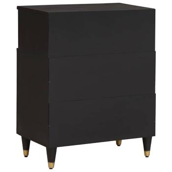Sideboard mit Regal Schwarz 60 x 33 x 75 cm Massivholz Mango