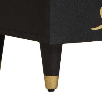 Sideboard mit Regal Schwarz 60 x 33 x 75 cm Massivholz Mango