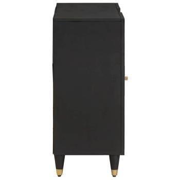 Sideboard mit Regal Schwarz 90 x 33 x 75 cm Massivholz Mango