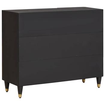 Sideboard mit Regal Schwarz 90 x 33 x 75 cm Massivholz Mango