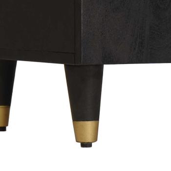 Highboard mit Regal Schwarz 40 x 33 x 110 cm Massivholz Mango