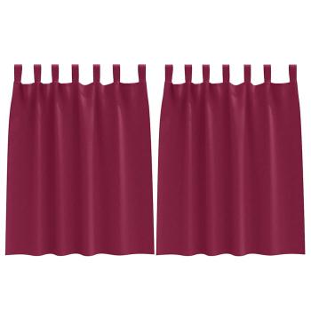 Verdunkelungs-Vorhänge mit Ringen 2 pcs Weinrot 140 x 140 cm