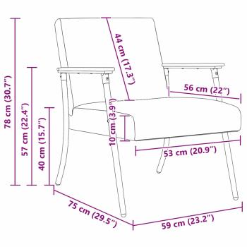 Sessel Dunkelgrün 59 x 75 x 78 cm Stoff