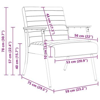 Sessel Weinrot 59 x 75 x 78 cm Stoff