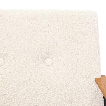 Sessel Creme 59 x 75 x 78 cm Lockiger wollähnlicher Stoff