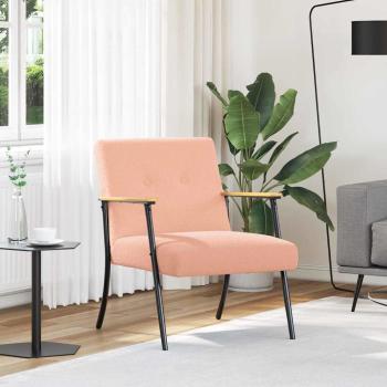 ARDEBO.de - Sessel Rosa 59 x 75 x 78 cm Lockiger wollähnlicher Stoff
