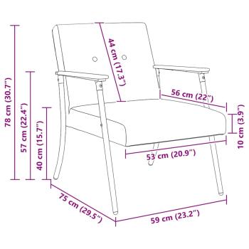 Sessel Dunkelgrau 59 x 75 x 78 cm Lockiger wollähnlicher Stoff