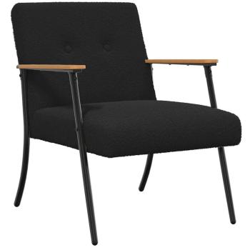 Sessel Schwarz 59 x 75 x 78 cm Lockiger wollähnlicher Stoff