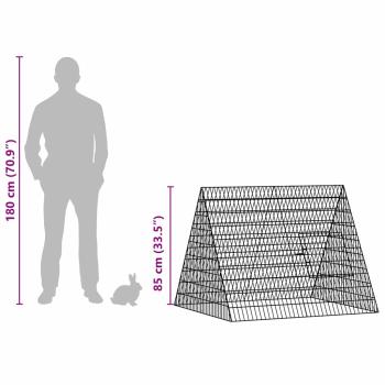 Hasenkäfig Silber 215 x 100 x 85 cm Verzinkter Stahl
