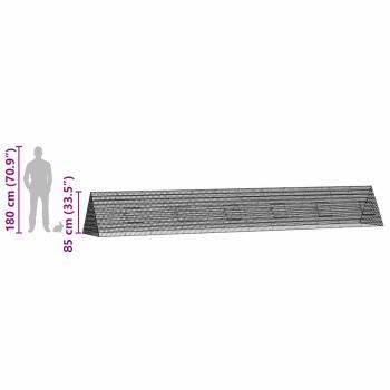 ARDEBO.de - Hasenkäfig Silber 215 x 100 x 85 cm Verzinkter Stahl