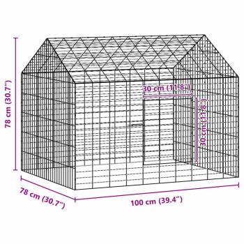 Hasenkäfig Silber 400 x 78 x 78 cm Verzinkter Stahl