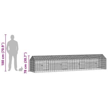 Hasenkäfig Silber 400 x 78 x 78 cm Verzinkter Stahl