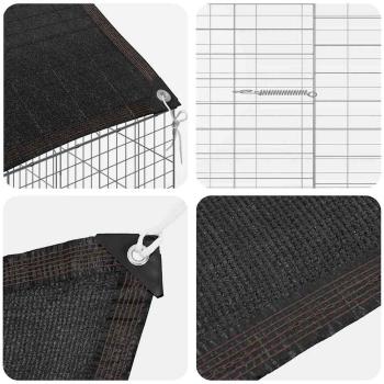 Hasenkäfig Silber 400 x 78 x 78 cm Verzinkter Stahl