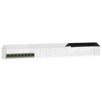 Hasenkäfig Silber 400 x 78 x 78 cm Verzinkter Stahl