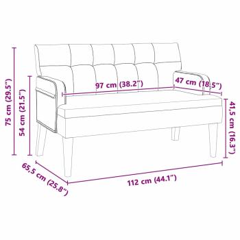 Chesterfield Bank Gelb 112 x 65,5 x 75 cm Samt