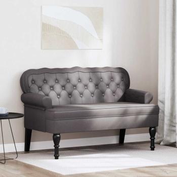 ARDEBO.de - Chesterfield Bank Grau 119,5 x 64,5 x 75 cm Kunstleder