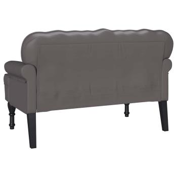 Chesterfield Bank Grau 119,5 x 64,5 x 75 cm Kunstleder