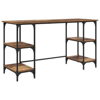 Schreibtisch mit Regal Altholz 140 x 50 x 75 cm Holzwerkstoff