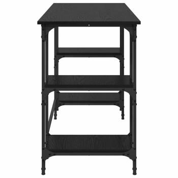 Schreibtisch mit Regal Schwarz Eichen-Optik 140 x 50 x 75 cm