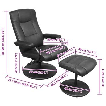 Liegestuhl Schwarz 66,5 x 75 x 99 cm Kunstleder