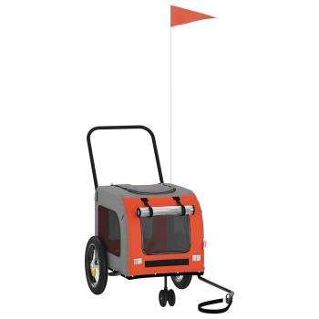 Fahrradanhänger für Haustiere mit Speicher Orange und Grau
